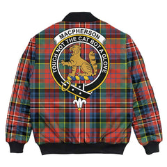 Clan MacPherson Ancient Tartan Crest Bomber Jacket TT30 MacPherson Ancient Tartan Tartan Bomber Jacket