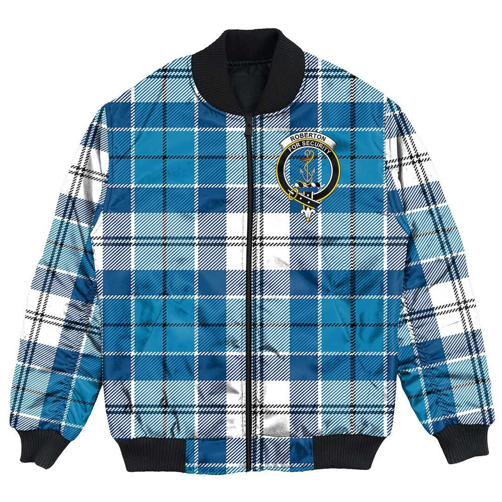 Clan Roberton Tartan Crest Bomber Jacket OS52 Roberton Tartan Tartan Bomber Jacket