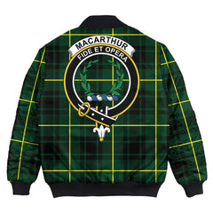 Clan MacArthur Modern Tartan Crest Bomber Jacket JP40 MacArthur Modern Tartan Tartan Bomber Jacket