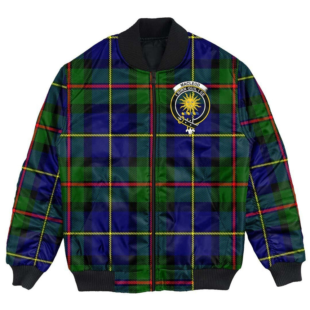 Clan MacLeod of Harris Modern Tartan Crest Bomber Jacket WX89 MacLeod of Harris Modern Tartan Tartan Bomber Jacket