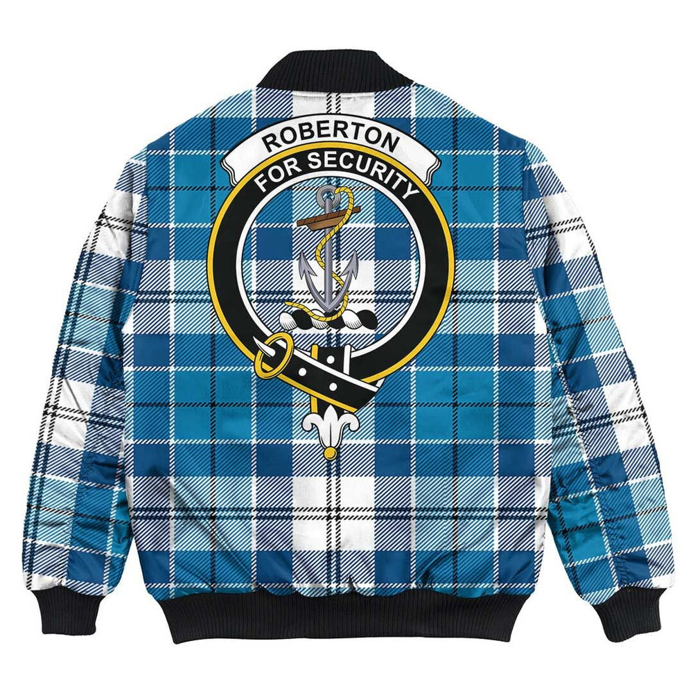Clan Roberton Tartan Crest Bomber Jacket OS52 Roberton Tartan Tartan Bomber Jacket