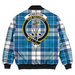 Clan Roberton Tartan Crest Bomber Jacket OS52 Roberton Tartan Tartan Bomber Jacket