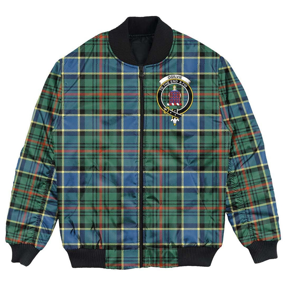 Clan Ogilvie Hunting Modern Tartan Crest Bomber Jacket CF30 Ogilvie Hunting Modern Tartan Tartan Bomber Jacket