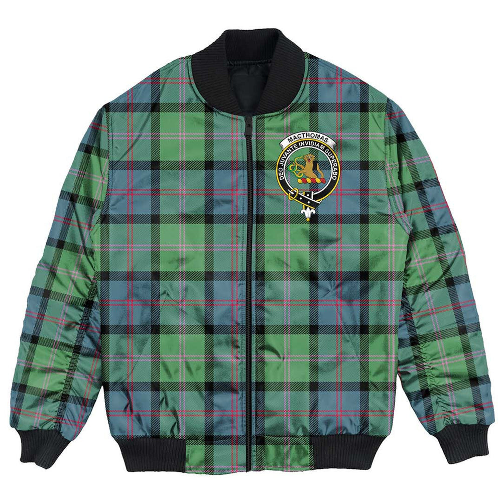 Clan MacThomas Ancient Tartan Crest Bomber Jacket NU68 MacThomas Ancient Tartan Tartan Bomber Jacket