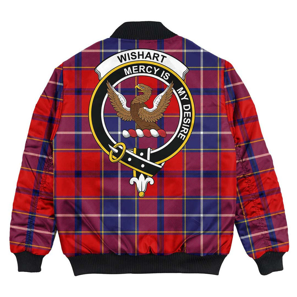 Clan Wishart Dress Tartan Crest Bomber Jacket EE33 Wishart Dress Tartan Tartan Bomber Jacket