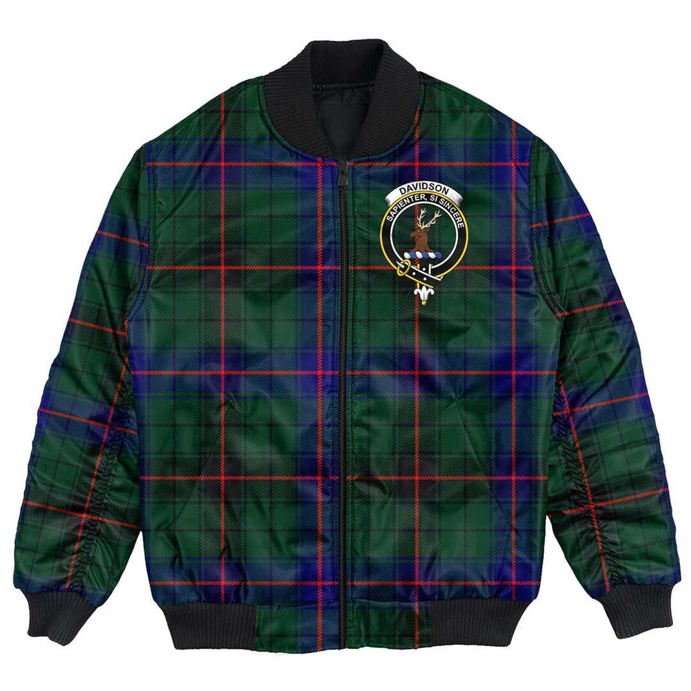 Clan Davidson Modern Tartan Crest Bomber Jacket TI83 Davidson Modern Tartan Tartan Bomber Jacket
