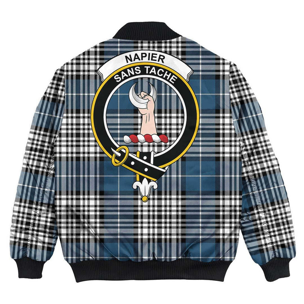 Clan Napier Modern Tartan Crest Bomber Jacket JF54 Napier Modern Tartan Tartan Bomber Jacket