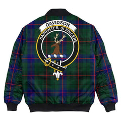 Clan Davidson Modern Tartan Crest Bomber Jacket TI83 Davidson Modern Tartan Tartan Bomber Jacket