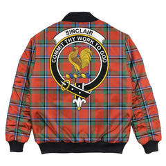 Clan Sinclair Ancient Tartan Crest Bomber Jacket MO34 Sinclair Ancient Tartan Tartan Bomber Jacket