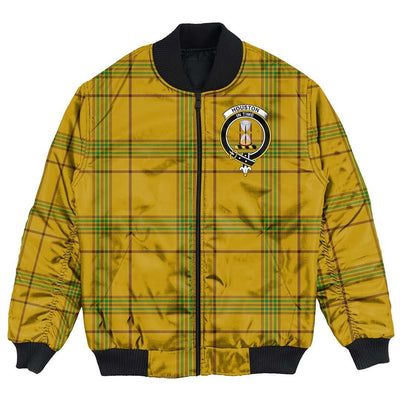 Clan Houston Tartan Crest Bomber Jacket