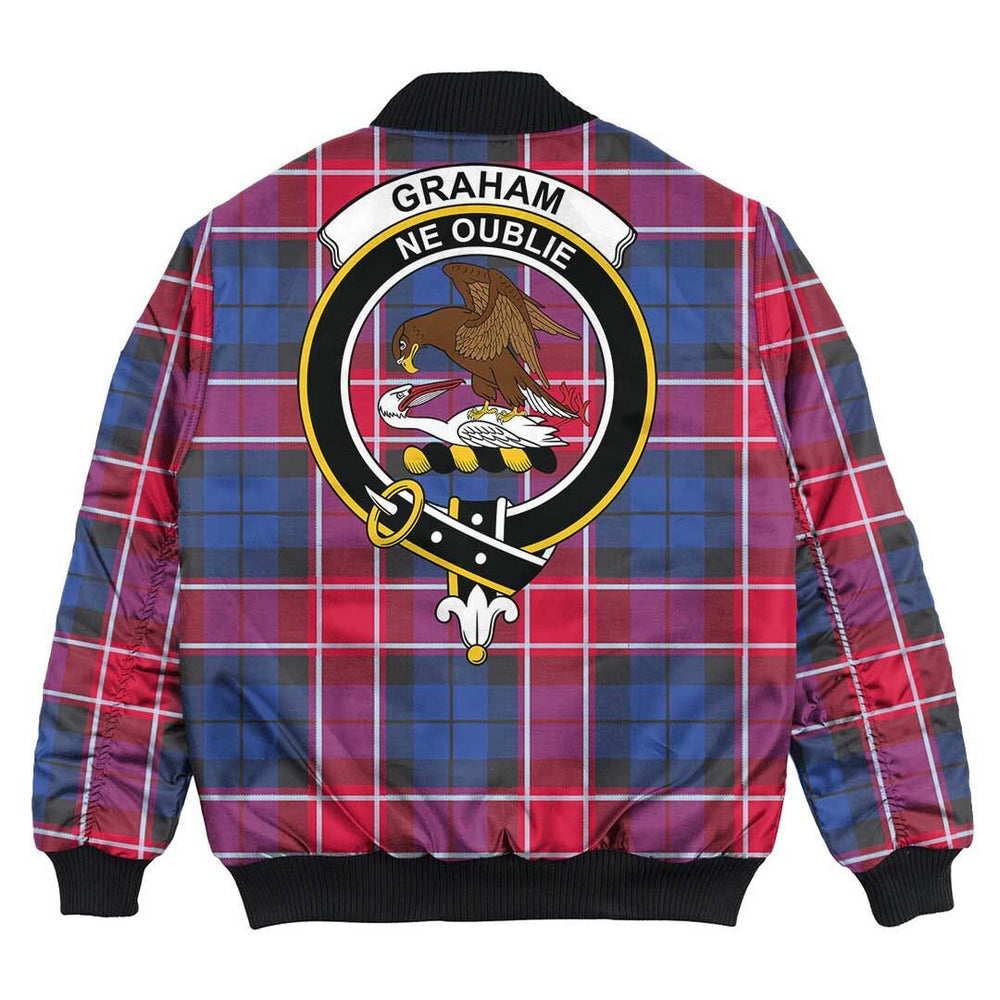 Clan Graham of Menteith Red Tartan Crest Bomber Jacket WS69 Graham of Menteith Red Tartan Tartan Bomber Jacket