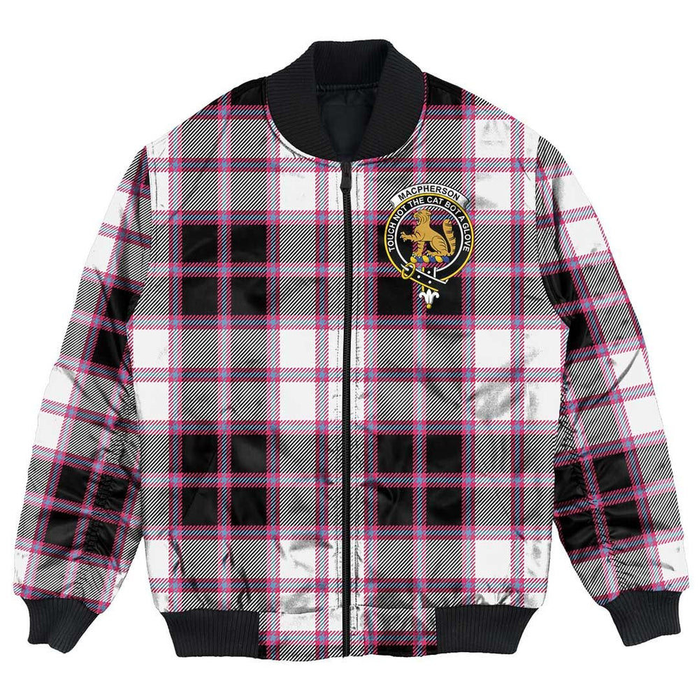 Clan MacPherson Hunting Modern Tartan Crest Bomber Jacket SZ93 MacPherson Hunting Modern Tartan Tartan Bomber Jacket