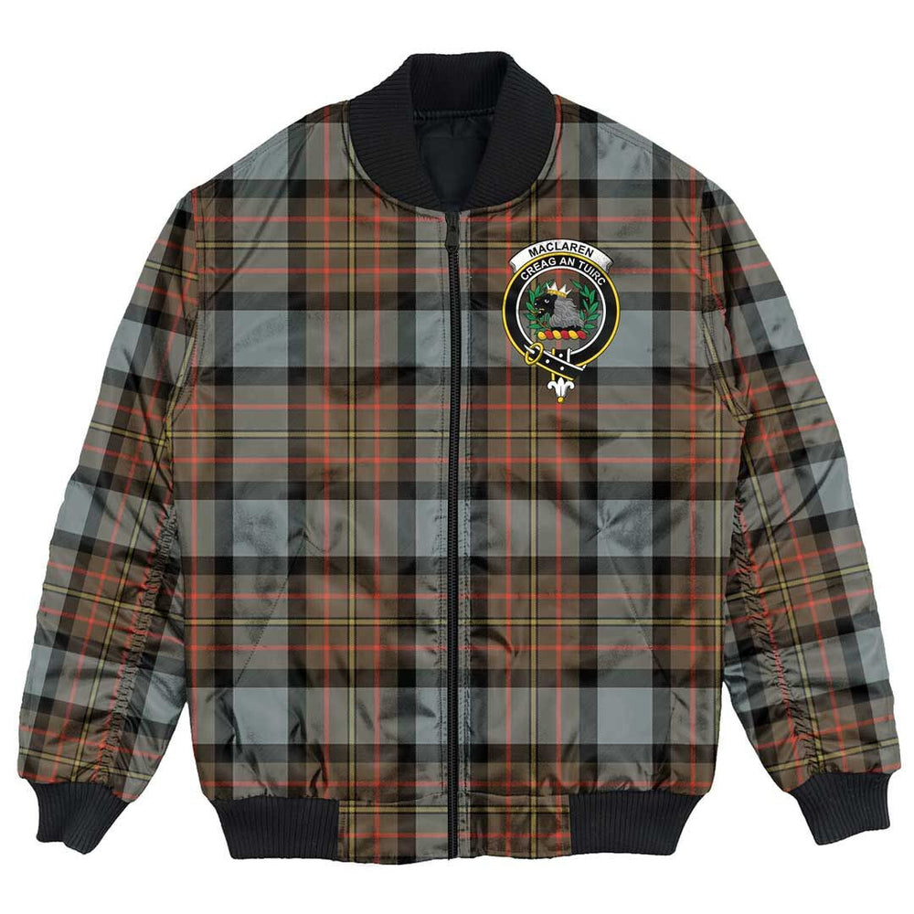 Clan MacLaren Weathered Tartan Crest Bomber Jacket GF47 MacLaren Weathered Tartan Tartan Bomber Jacket
