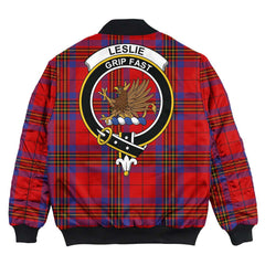 Clan Leslie Modern Tartan Crest Bomber Jacket NN18 Leslie Modern Tartan Tartan Bomber Jacket