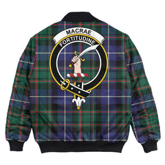 Clan MacRae Hunting Modern Tartan Crest Bomber Jacket WQ36 MacRae Hunting Modern Tartan Tartan Bomber Jacket