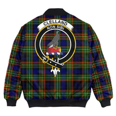 Clan Clelland Modern Tartan Crest Bomber Jacket MH46 Clelland Modern Tartan Tartan Bomber Jacket