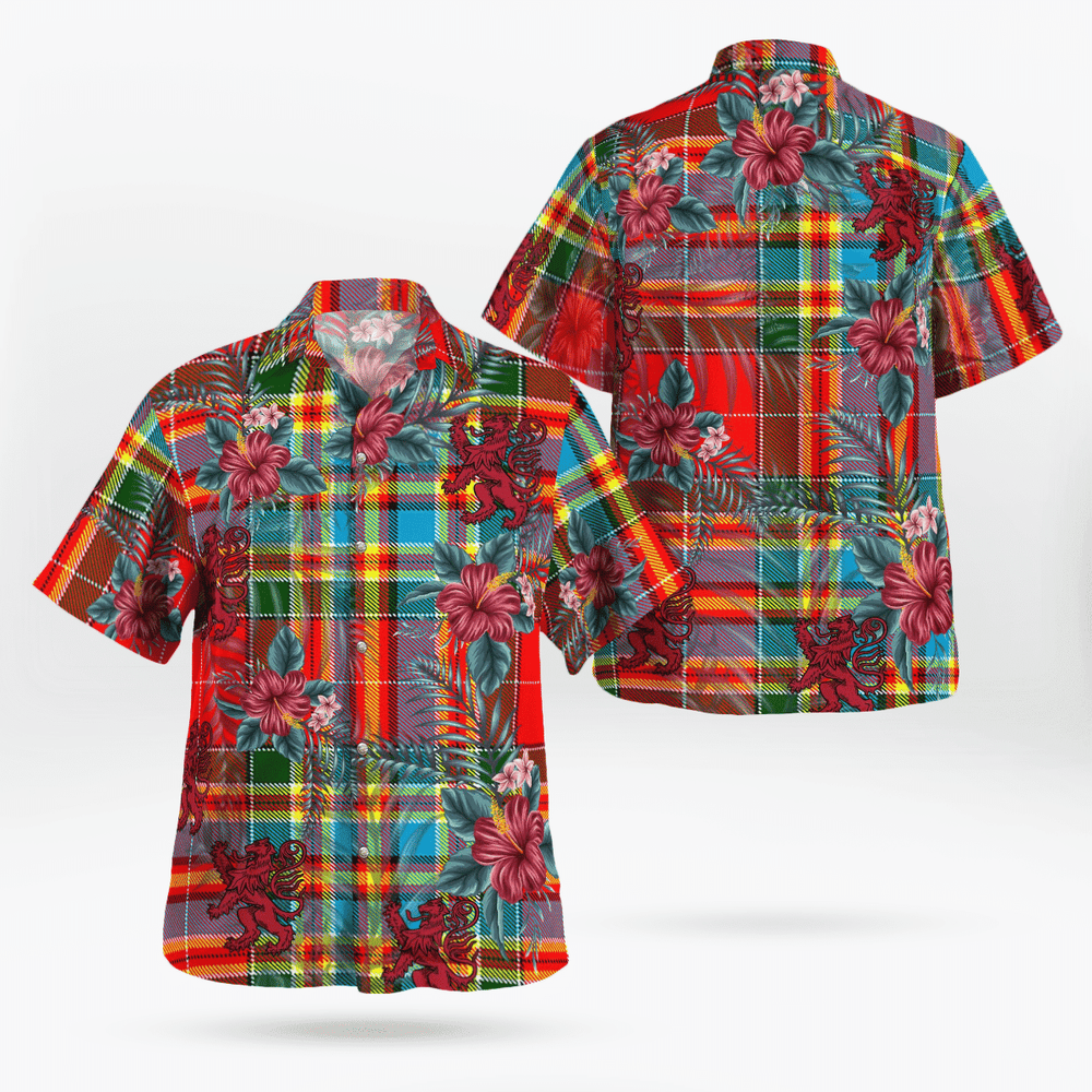 Clan Chattan Tartan Scottish Lion Hawaiian Shirt ZK99 Chattan Tartan Tartan Hawaii Shirt