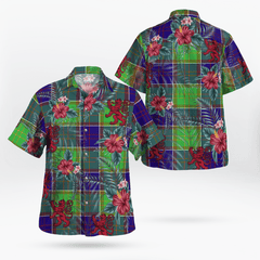 Clan Colville Tartan Scottish Lion Hawaiian Shirt VW65 Colville Tartan Tartan Hawaii Shirt
