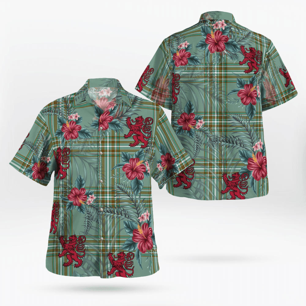 Clan Kelly Dress Tartan Scottish Lion Hawaiian Shirt UN92 Kelly Dress Tartan Tartan Hawaii Shirt
