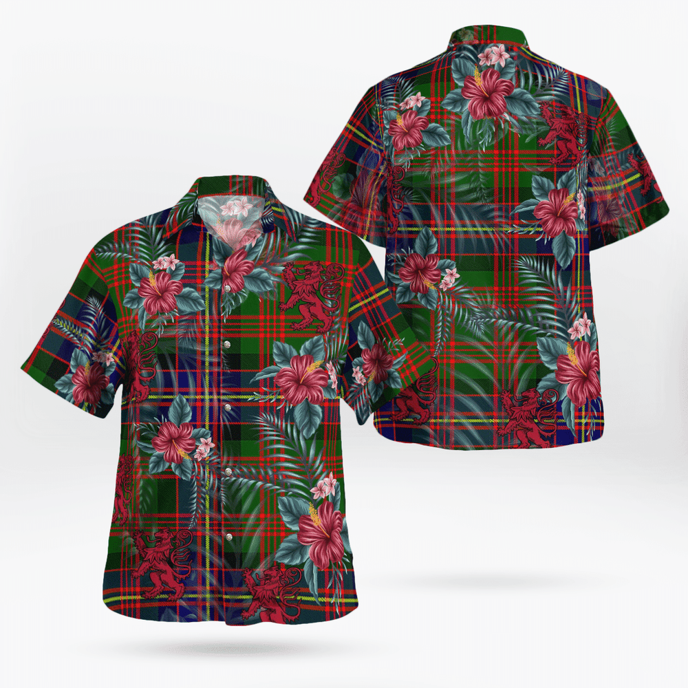 Clan Cochrane Modern Tartan Scottish Lion Hawaiian Shirt NL65 Cochrane Modern Tartan Tartan Hawaii Shirt