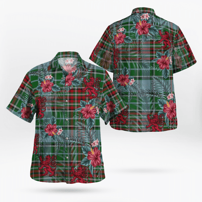 Clan Gayre Tartan Scottish Lion Hawaiian Shirt