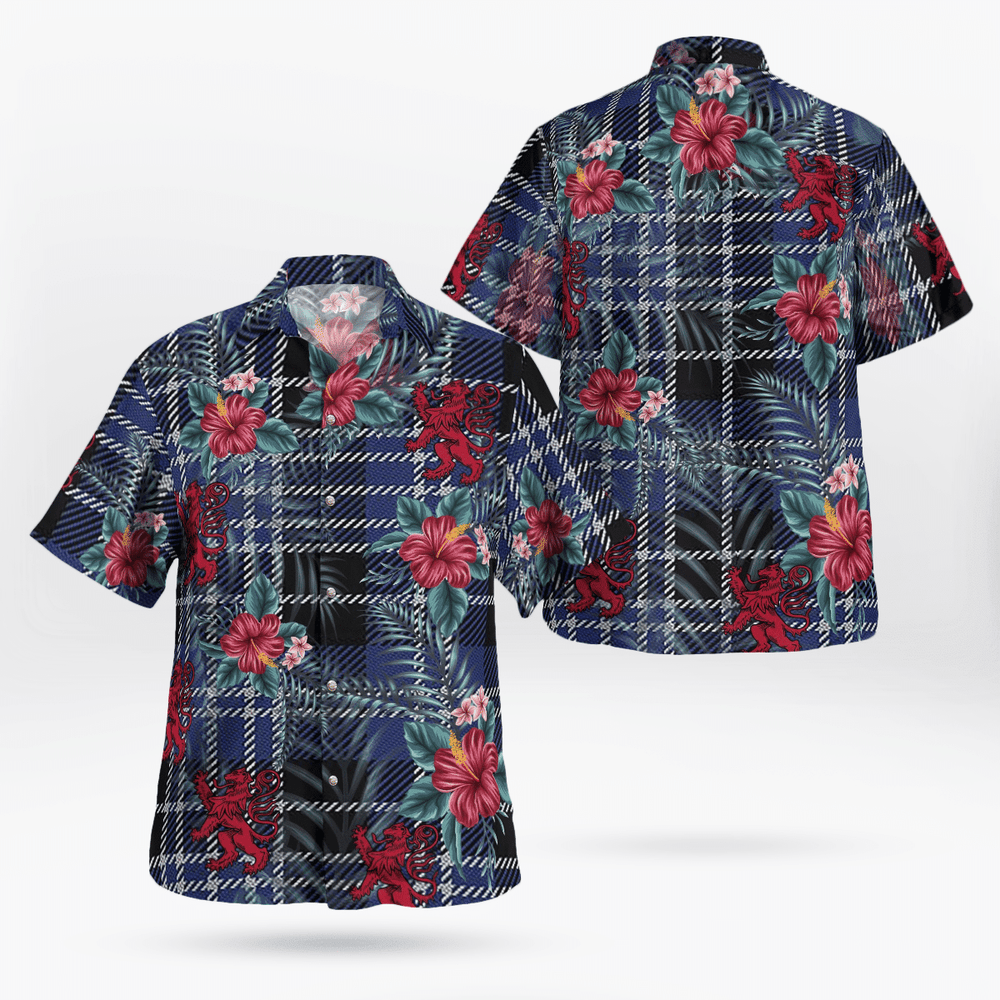 Clan Clark 1 Tartan Scottish Lion Hawaiian Shirt ET97 Clark 1 Tartan Tartan Hawaii Shirt