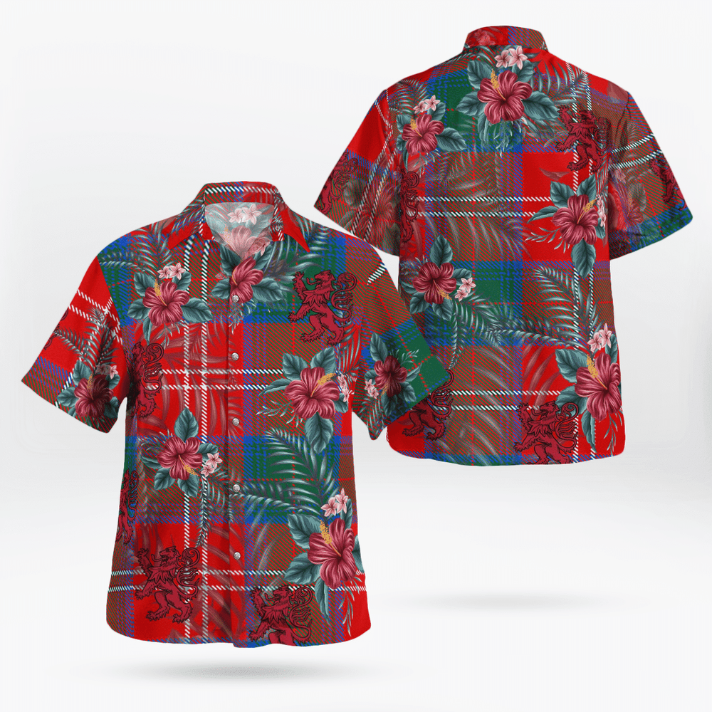 Clan Chisholm Ancient Tartan Scottish Lion Hawaiian Shirt FD55 Chisholm Ancient Tartan Tartan Hawaii Shirt