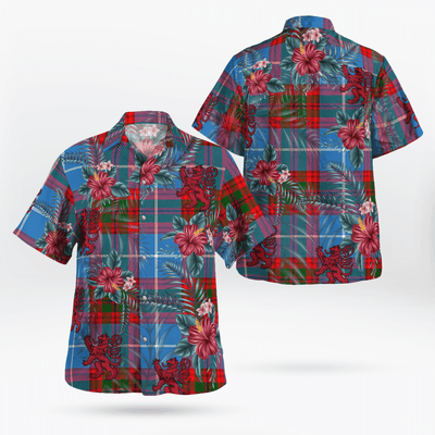 Clan Crichton District Tartan Scottish Lion Hawaiian Shirt