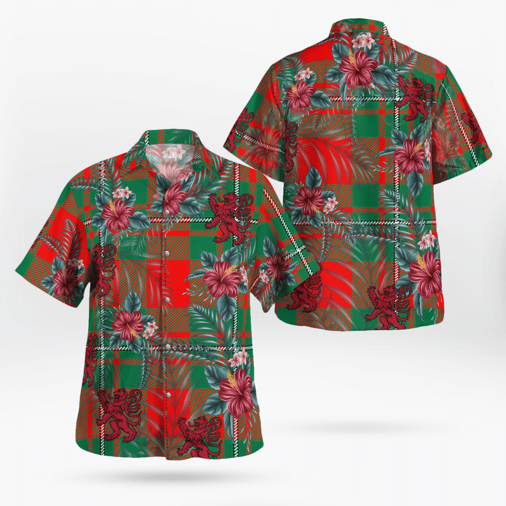 Clan MacGregor Ancient Tartan Scottish Lion Hawaiian Shirt EG21 MacGregor Ancient Tartan Tartan Hawaii Shirt