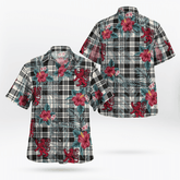 Clan Scott Black & White Ancient Tartan Scottish Lion Hawaiian Shirt AU80 Scott Black & White Ancient Tartan Tartan Hawaii Shirt