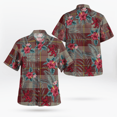 Clan Cunningham Burgundy Dancers Tartan Scottish Lion Hawaiian Shirt PC97 Cunningham Burgundy Dancers Tartan Tartan Hawaii Shirt