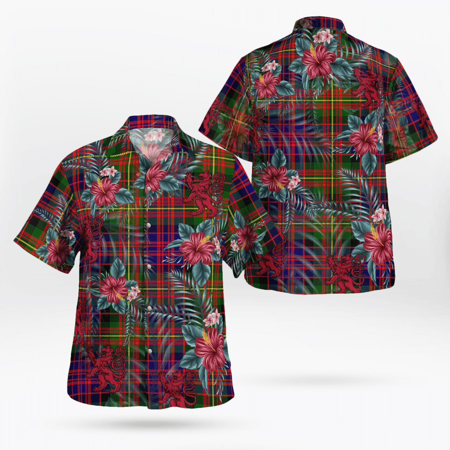 Clan Carnegie Modern Tartan Scottish Lion Hawaiian Shirt SF27 Carnegie Modern Tartan Tartan Hawaii Shirt
