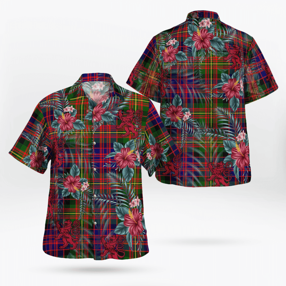 Clan Carnegie Modern Tartan Scottish Lion Hawaiian Shirt SF27 Carnegie Modern Tartan Tartan Hawaii Shirt