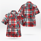 Clan Glasgow District Tartan Scottish Lion Hawaiian Shirt AX76 Glasgow District Tartan Tartan Hawaii Shirt