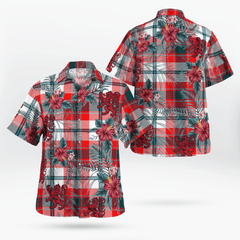 Clan Glasgow District Tartan Scottish Lion Hawaiian Shirt AX76 Glasgow District Tartan Tartan Hawaii Shirt