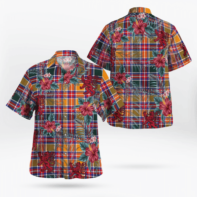 Clan Jacobite Tartan Scottish Lion Hawaiian Shirt