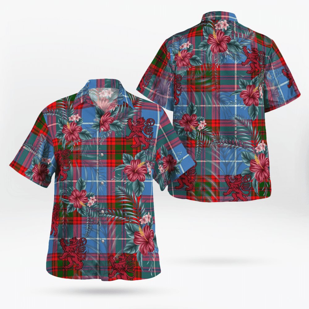 Clan Pentland (Edinburgh) Tartan Scottish Lion Hawaiian Shirt QT99 Pentland (Edinburgh) Tartan Tartan Hawaii Shirt