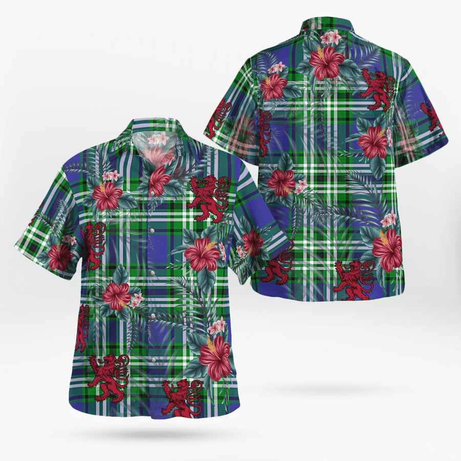 Clan Learmonth Tartan Scottish Lion Hawaiian Shirt OE16 Learmonth Tartan Tartan Hawaii Shirt