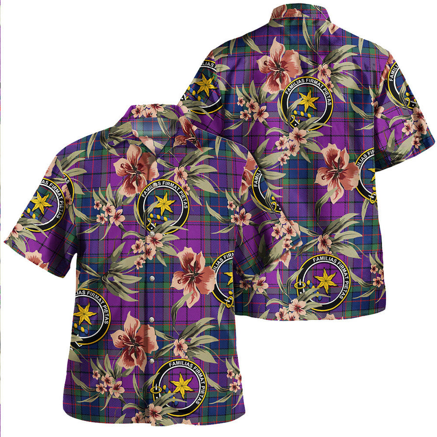 Clan Wardlaw Modern Tartan Crest Badge Aloha Hawaiian Shirt Tropical Old Style