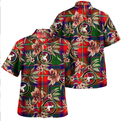 Clan Riddell Tartan Crest Badge Aloha Hawaiian Shirt Tropical Old Style