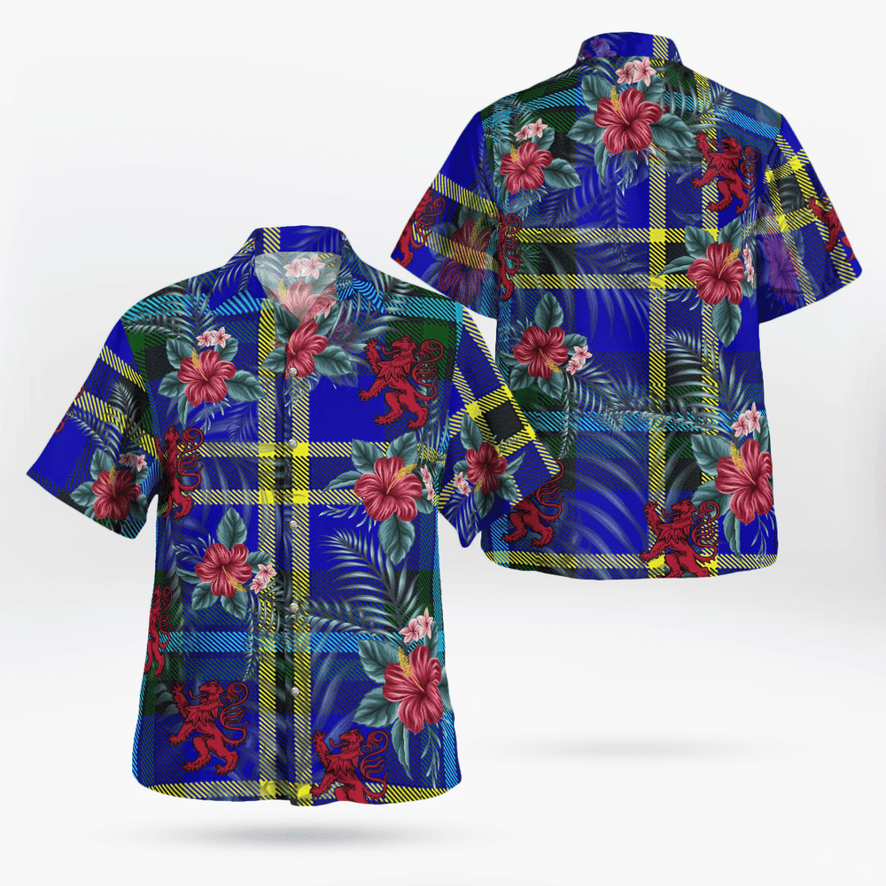 Clan Weir Modern Tartan Scottish Lion Hawaiian Shirt ZG89 Weir Modern Tartan Tartan Hawaii Shirt