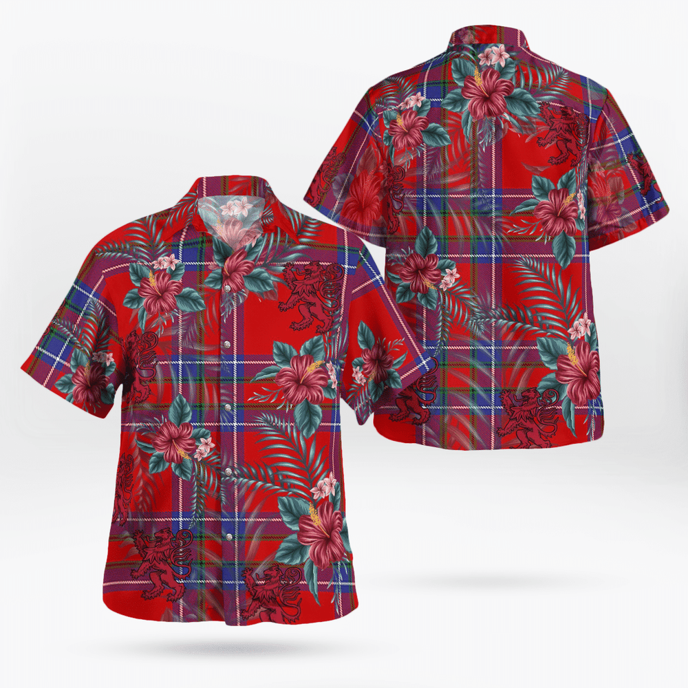 Clan Rait Inverness Tartan Scottish Lion Hawaiian Shirt HO35 Clan Rait (Rait Tartan) Tartan Hawaii Shirt