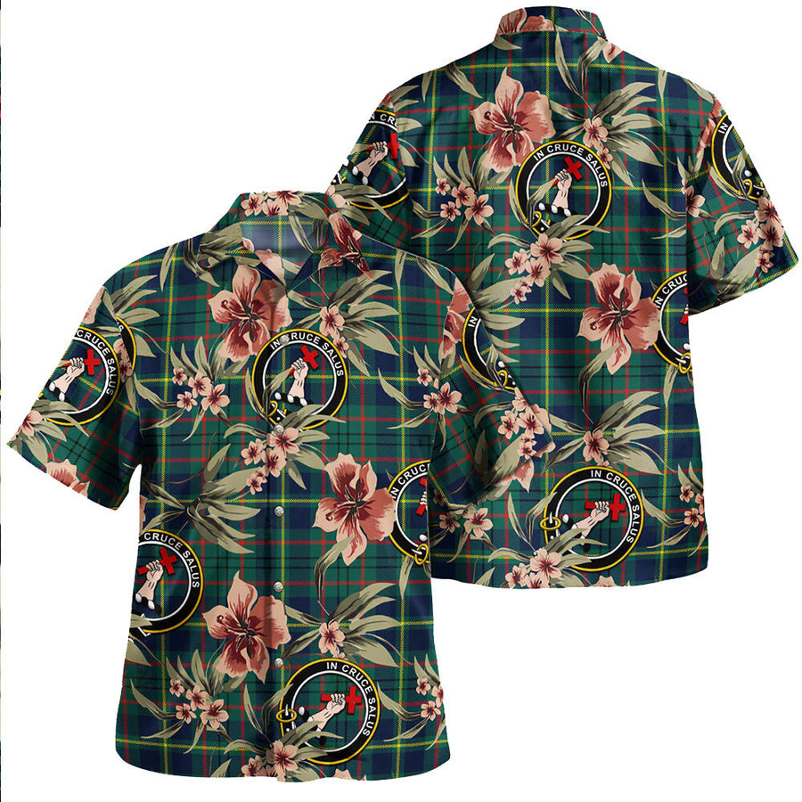 Clan Taylor Modern Tartan Crest Badge Aloha Hawaiian Shirt Tropical Old Style