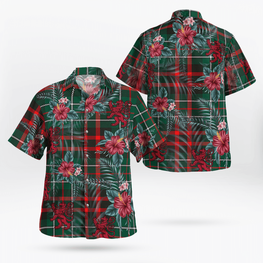 Clan MacDiarmid Modern Tartan Scottish Lion Hawaiian Shirt WT50 MacDiarmid Modern Tartan Tartan Hawaii Shirt