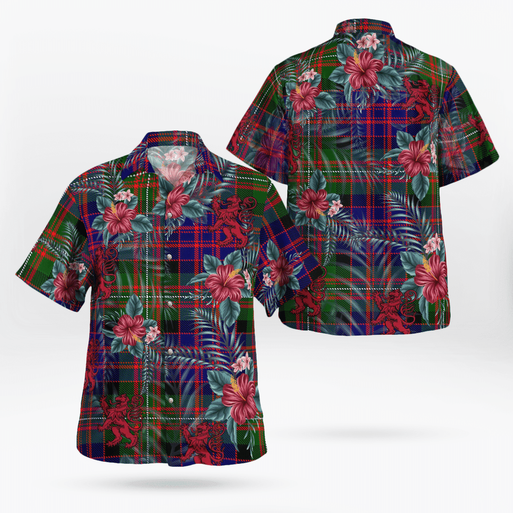 Clan MacDonnell of Glengarry Modern Tartan Scottish Lion Hawaiian Shirt CZ76 MacDonnell of Glengarry Modern Tartan Tartan Hawaii Shirt