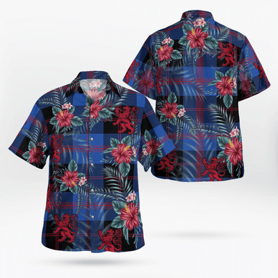 Clan Maule Tartan Scottish Lion Hawaiian Shirt
