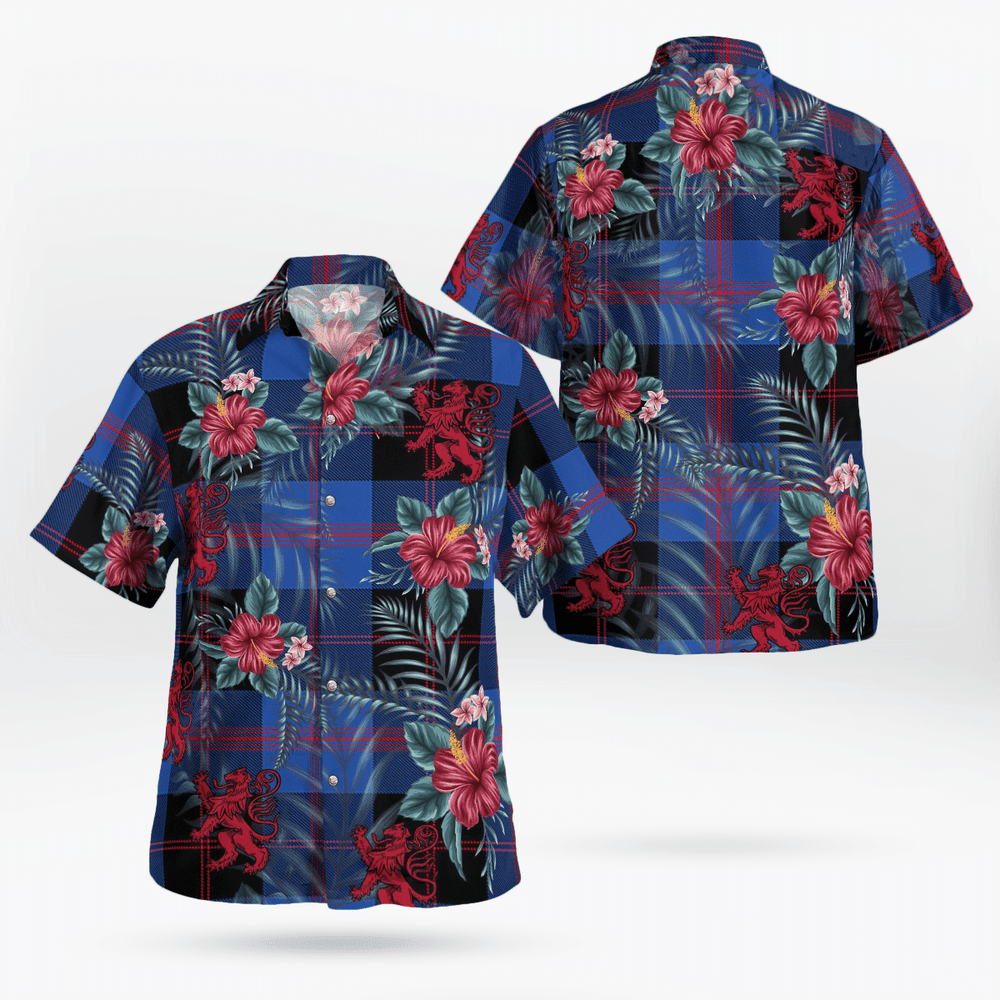 Clan Maule Tartan Scottish Lion Hawaiian Shirt TQ98 Maule Tartan Tartan Hawaii Shirt