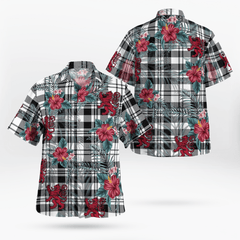 Clan Scott Black & White Modern Tartan Scottish Lion Hawaiian Shirt ZD78 Scott Black & White Modern Tartan Tartan Hawaii Shirt