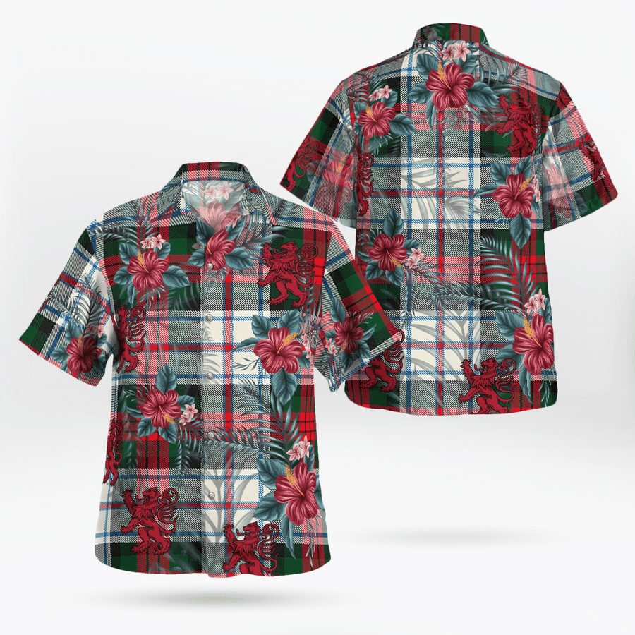 Clan MacDuff Dress Modern Tartan Scottish Lion Hawaiian Shirt YP63 MacDuff Dress Modern Tartan Tartan Hawaii Shirt