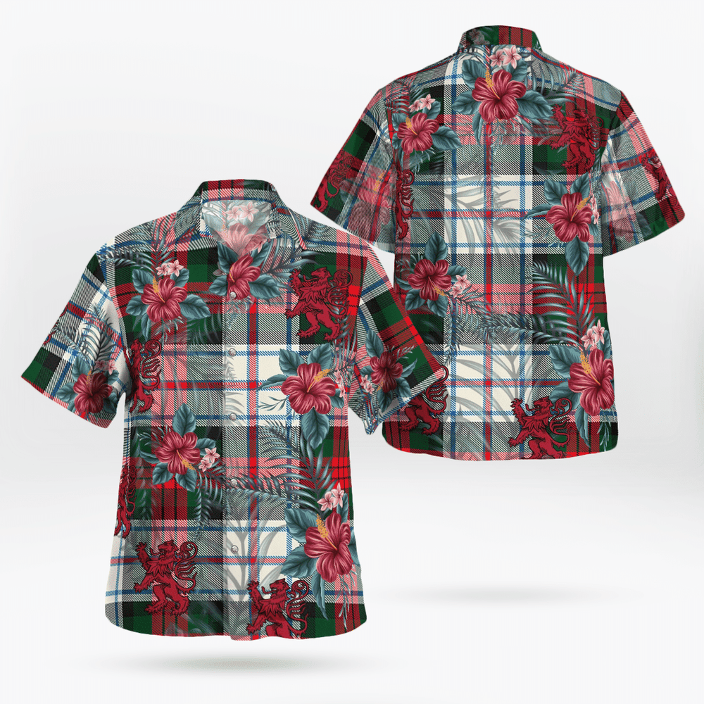 Clan MacDuff Dress Modern Tartan Scottish Lion Hawaiian Shirt YP63 MacDuff Dress Modern Tartan Tartan Hawaii Shirt